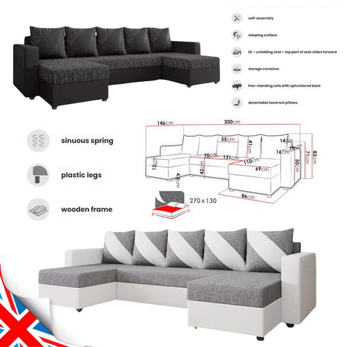 Divano letto angolare forma - letto,